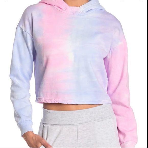 Tie Dye Cropped Hoodie - Picture 1 of 8